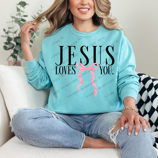 Jesus Loves You Coquette Comfort Colors Crewneck Pullover