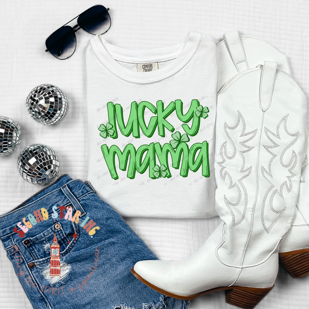 Lucky Mama Comfort Colors Crewneck Tee